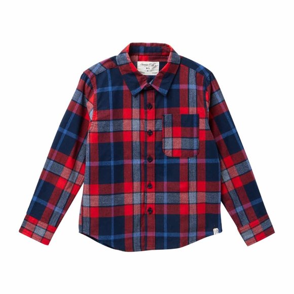 Sovereign Code – Haskell Button Down RED BLUE Sz 4 - Picture 1 of 5